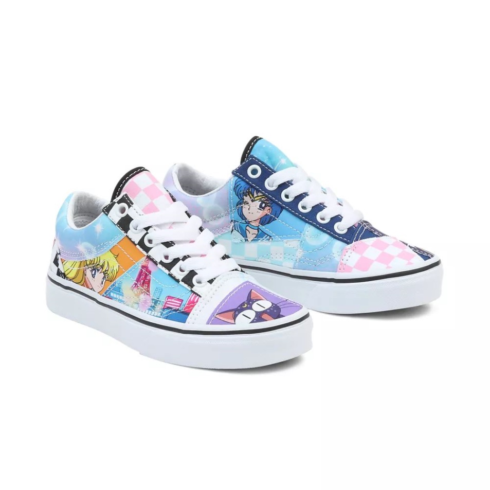 Gyerek Furgonok X Csinos Gyám Tengerész Moon Old Skool Patchwork Cipő (4-8 év) Multi