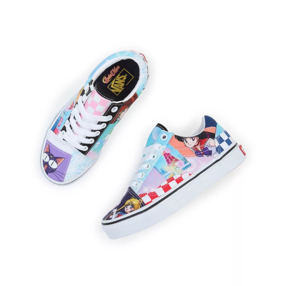 Gyerek Furgonok X Csinos Gyám Tengerész Moon Old Skool Patchwork Cipő (4-8 év) Multi