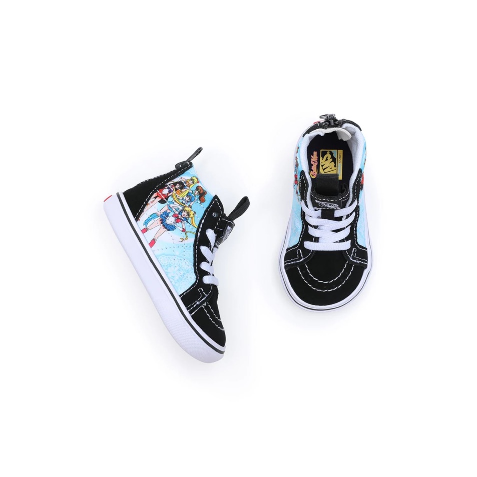 Kisteherautó X Csinos Gyám Tengerész Moon Comfycush Sk8-hi Cipzáros Cipő (1-4 éves) Fekete