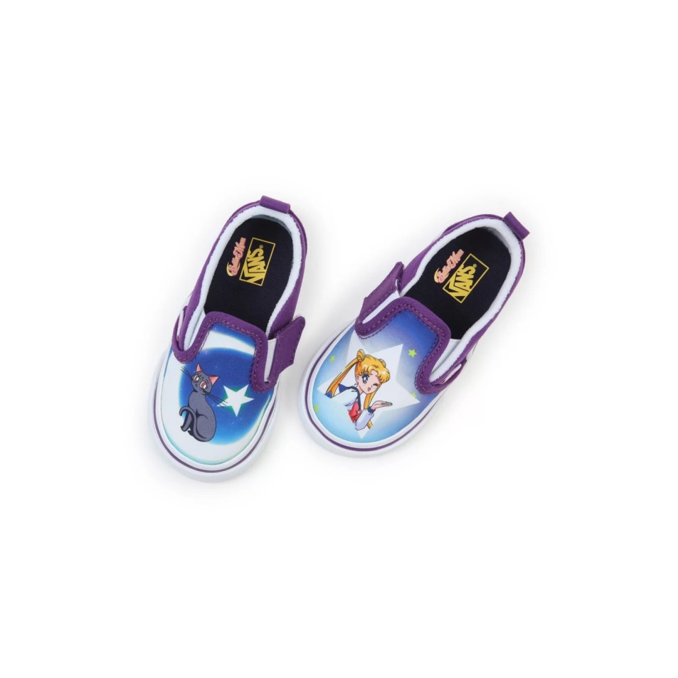 Kisteherautók X Csinos Gyám Tengerész Moon Slip-on V Cipő (1-4 éves) Kék-lila