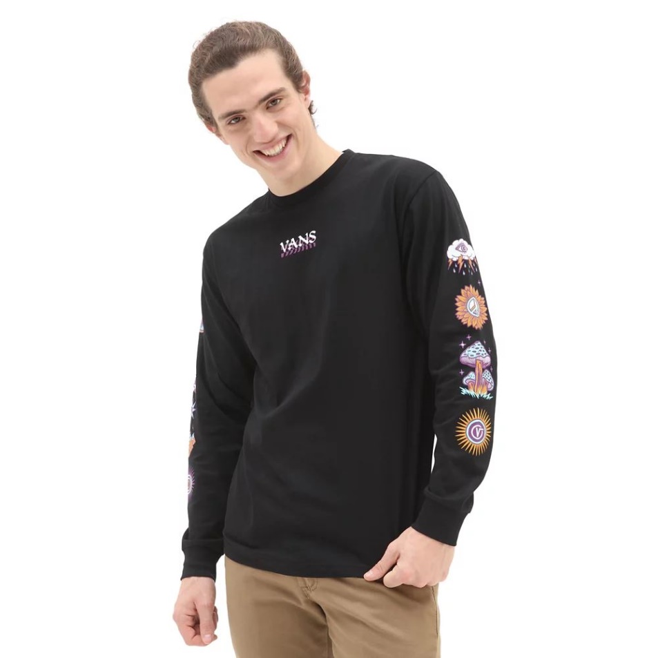 Vans Absztrakt Daze Hosszú Ujjú Póló Fekete