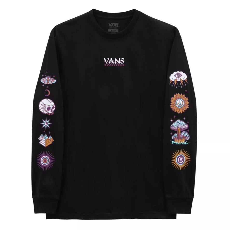 Vans Absztrakt Daze Hosszú Ujjú Póló Fekete