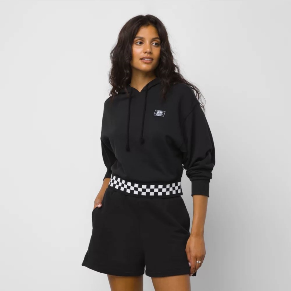 Vans Boom Boom Check Fekete Kapucnis Pulcsi