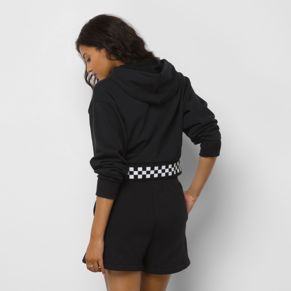 Vans Boom Boom Check Fekete Kapucnis Pulcsi