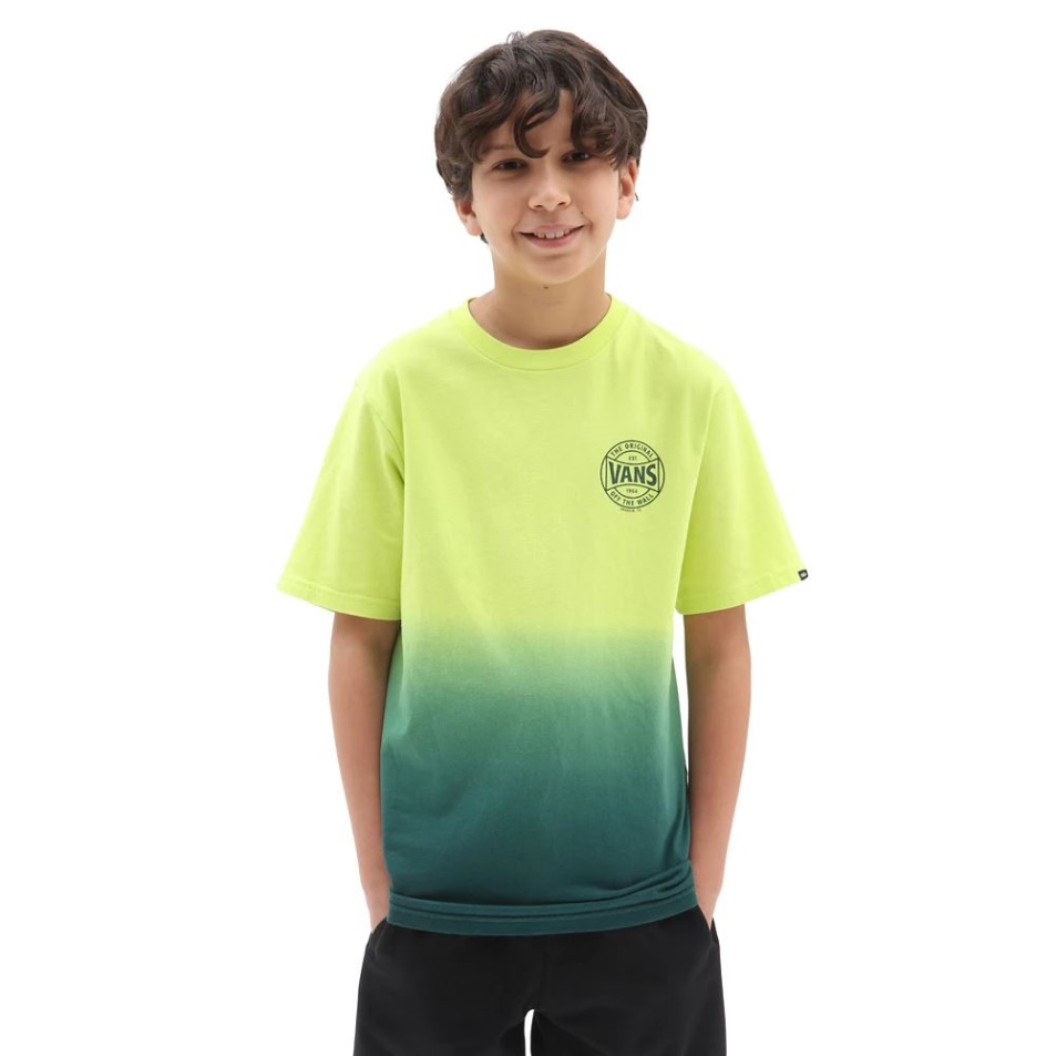 Furgonok Fiú Dip Dye Póló (8-14 év) Zöld-sárga