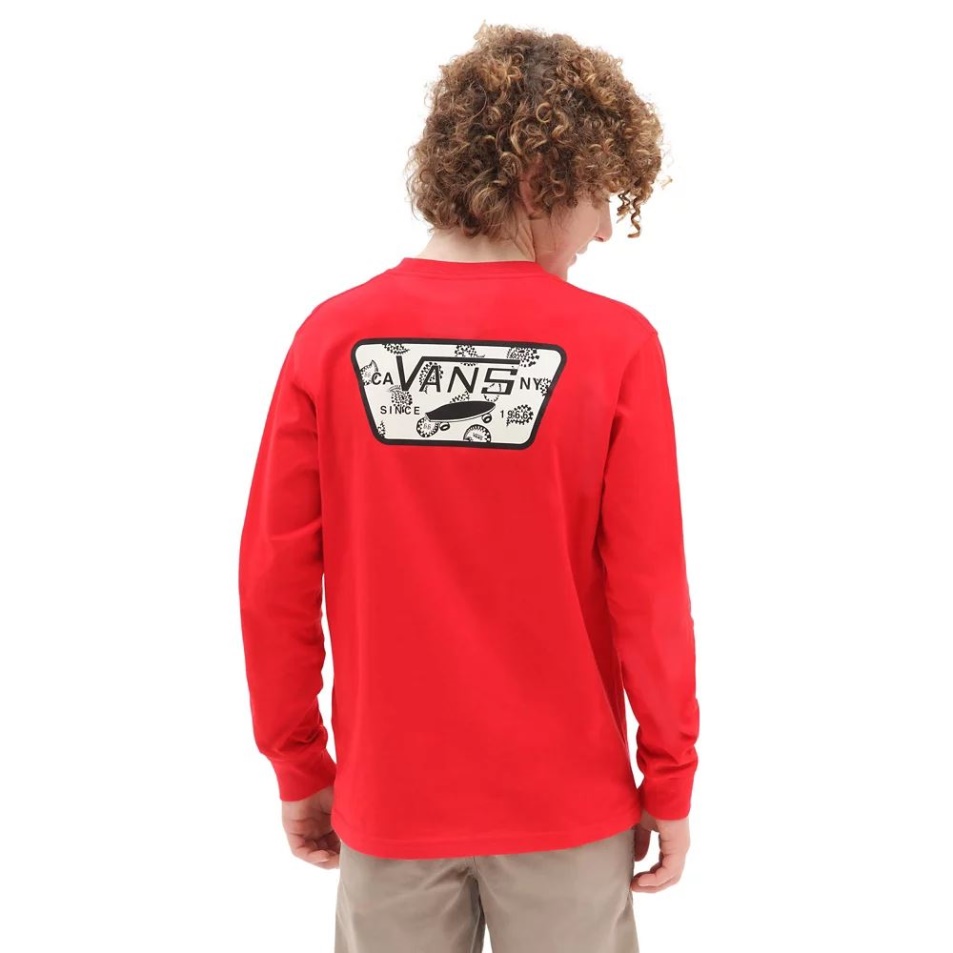 Vans Boys Full Patch Back Póló Piros