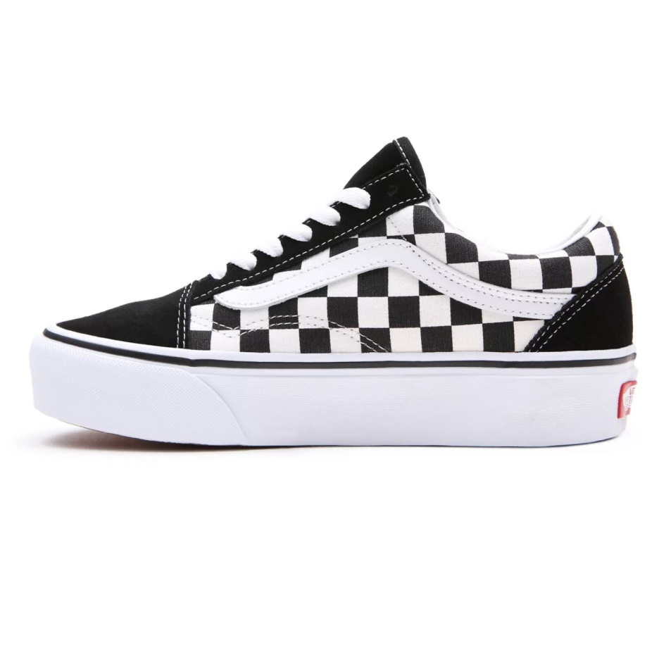 Furgonok Sakktábla Old Skool Platform Cipő Fekete