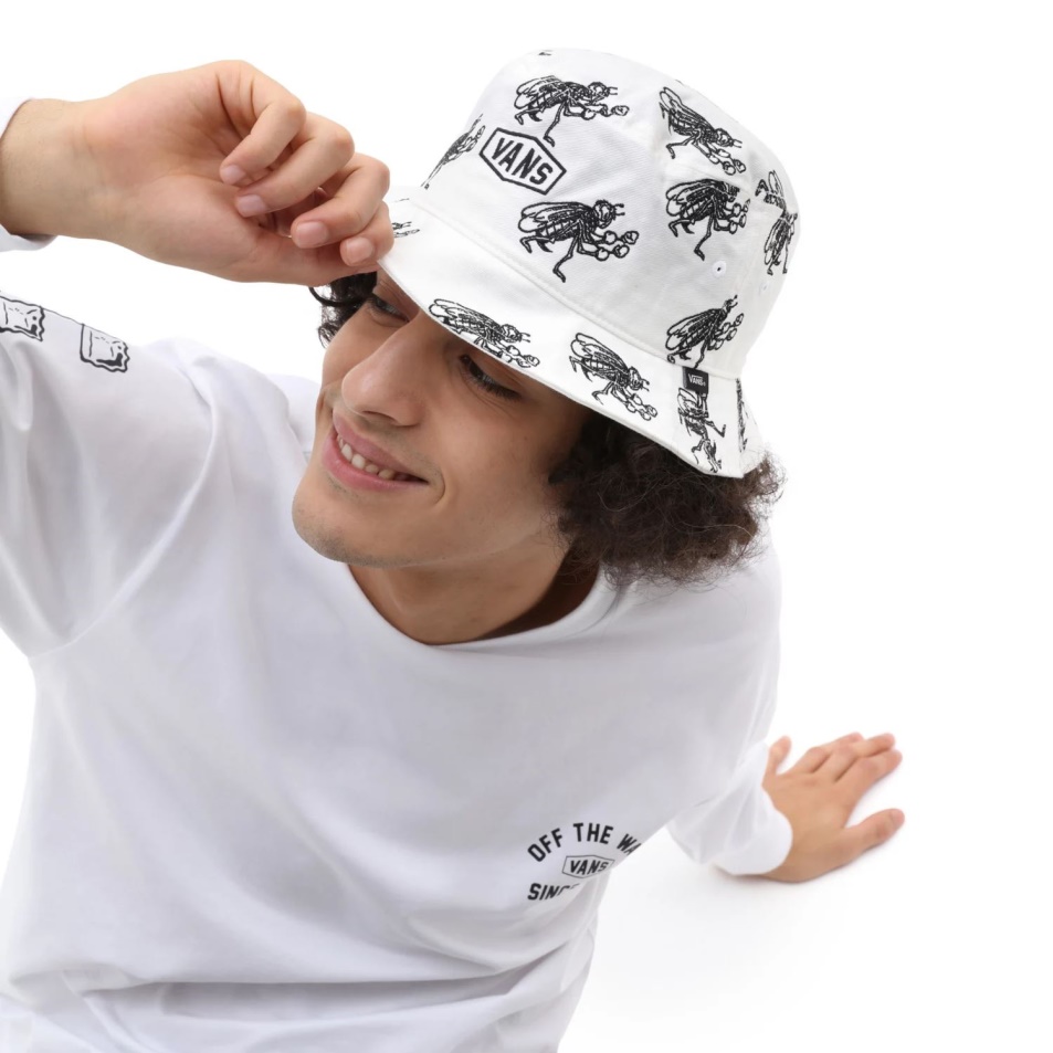 Vans Checkerboard Research Undertone Ii Bucket Hat White