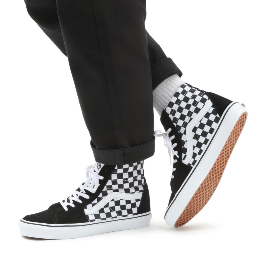 Furgonok Sakktábla Sk8-hi Cipő Fekete