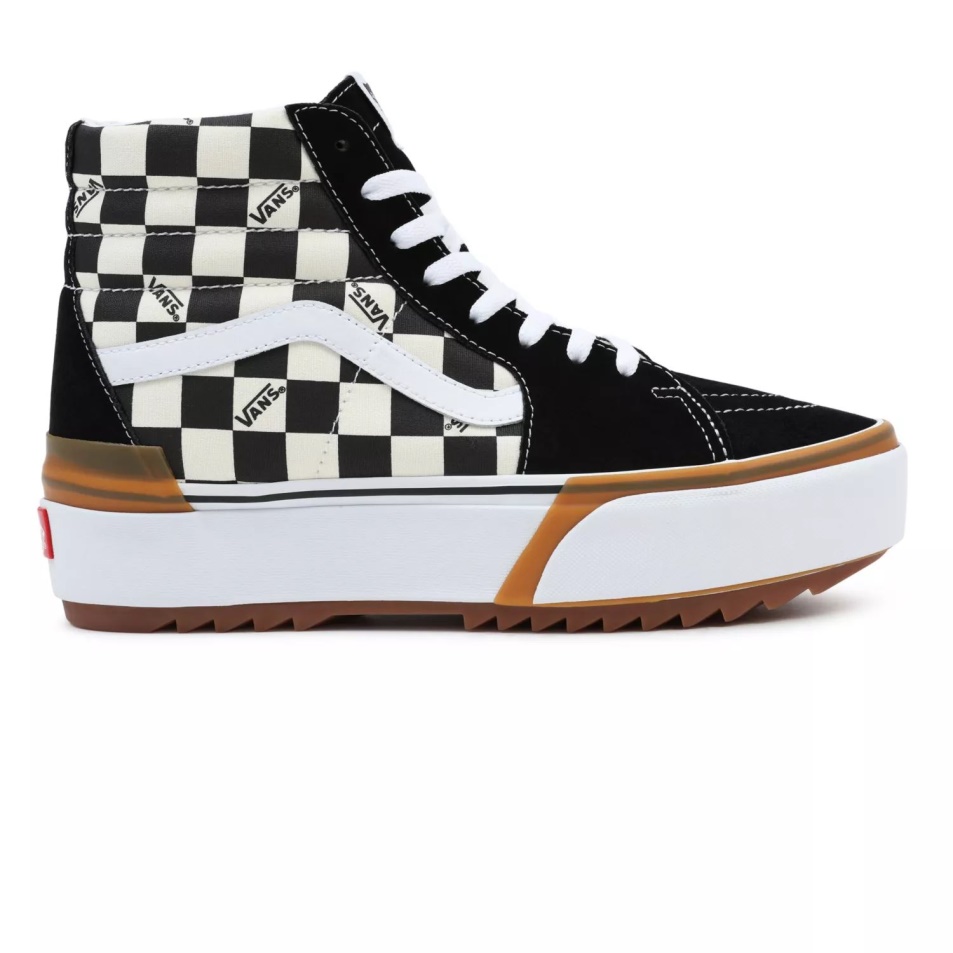 Furgonok Sakktábla Sk8-hi Halmozott Cipő Fekete-fehér