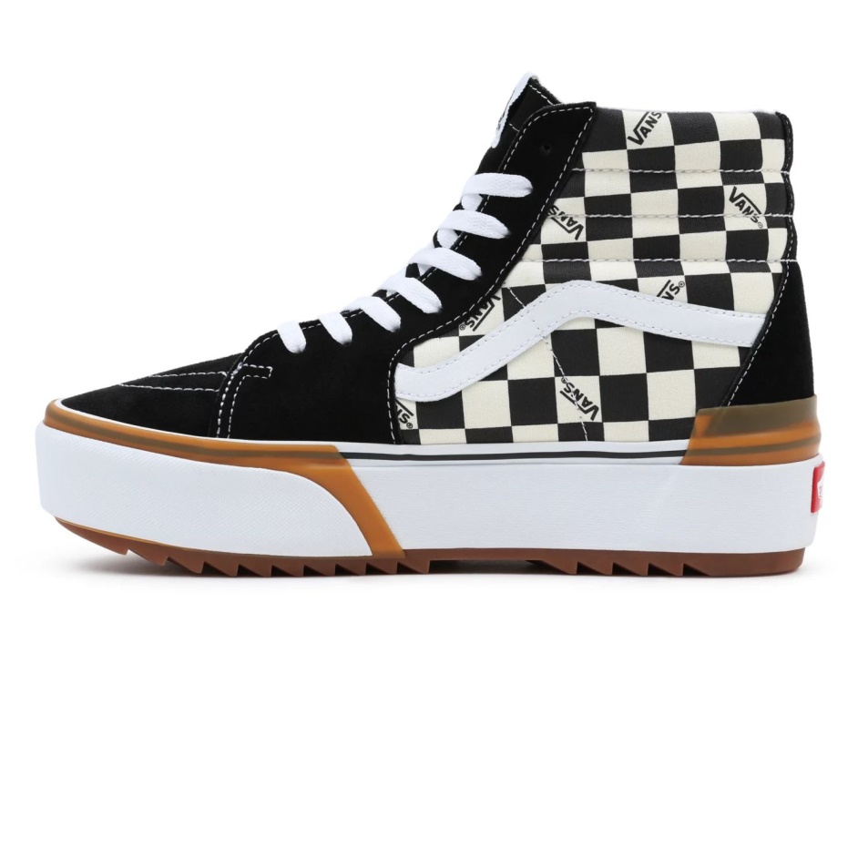Furgonok Sakktábla Sk8-hi Halmozott Cipő Fekete-fehér