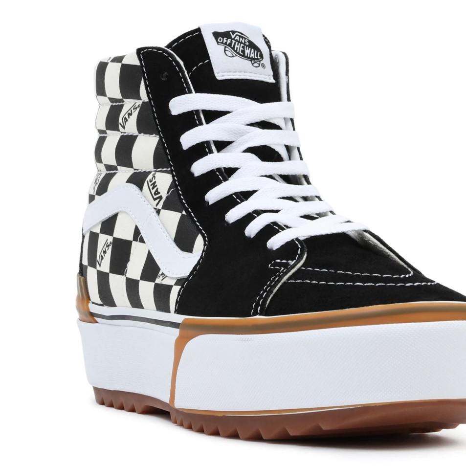 Furgonok Sakktábla Sk8-hi Halmozott Cipő Fekete-fehér