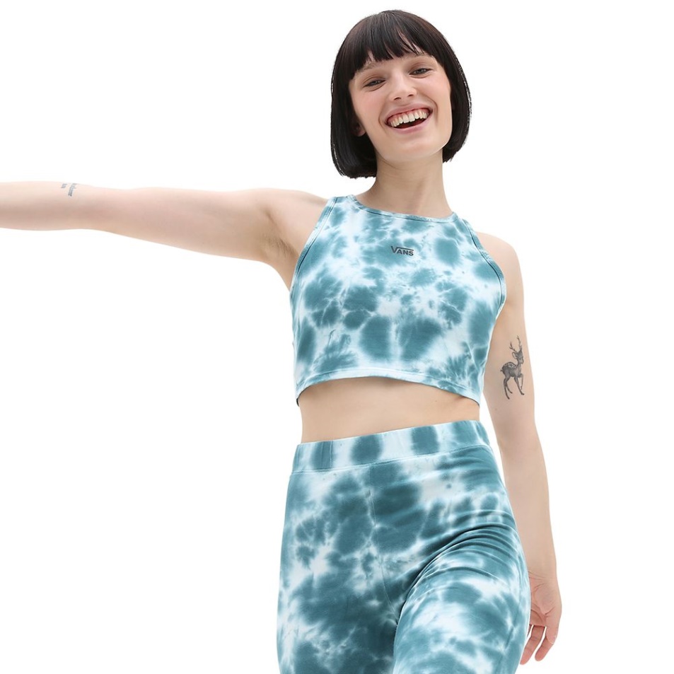 Furgonok Felhő Mosás Longline Racerback Bralette Kék