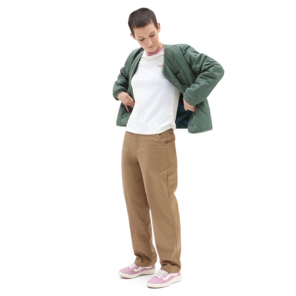Vans Colorblock Crew Póló Zöld-fehér