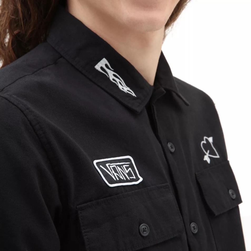 Vans Elijah Berle Szőtt Ing Fekete