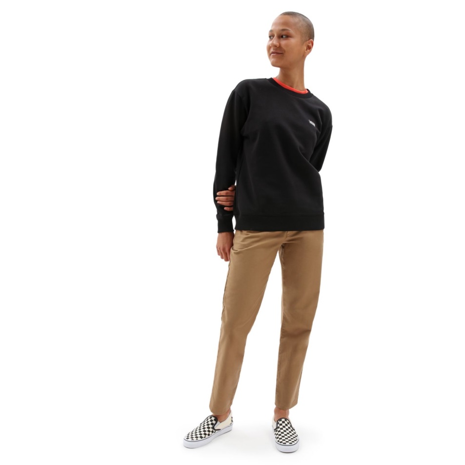 Vans Flying V Boyfriend Fit Crew Pulóver Fekete