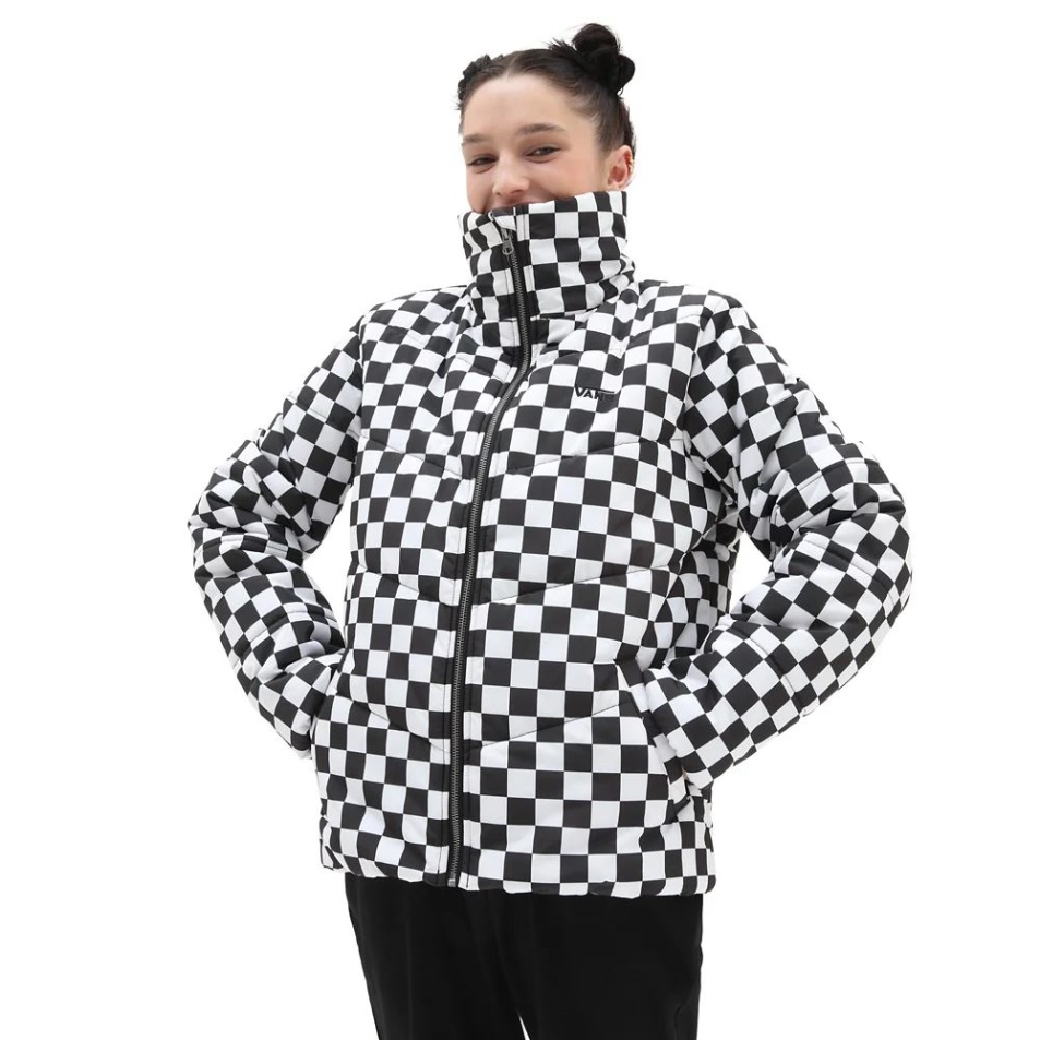 Vans öntöde Print Puff Mte Kabát Fekete-fehér