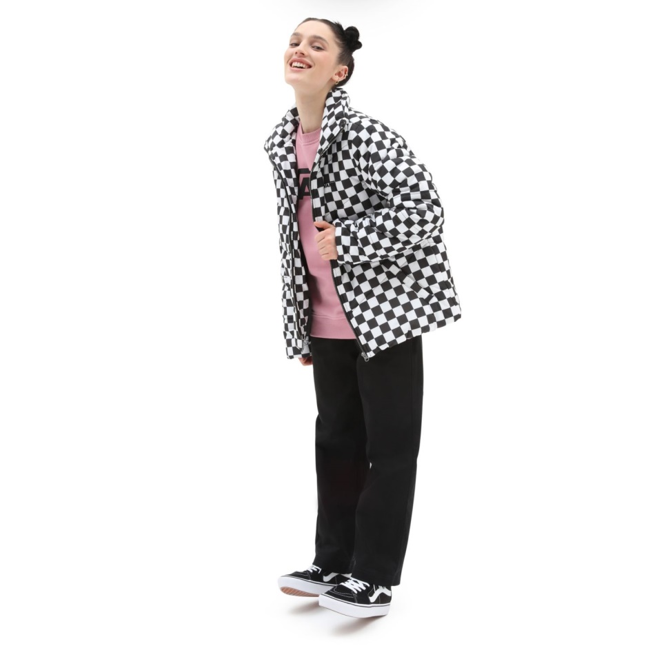 Vans öntöde Print Puff Mte Kabát Fekete-fehér