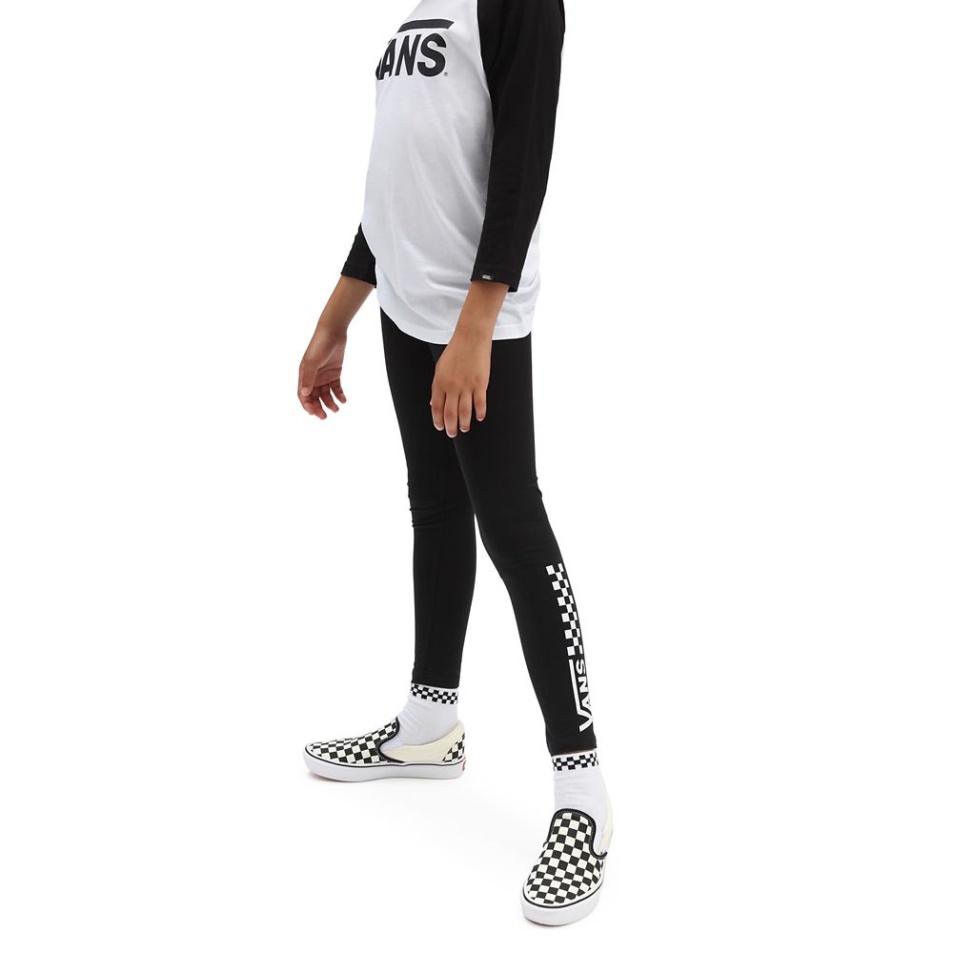 Vans Lányok Palatábla Leggings (8-14 év) Fekete-fehér
