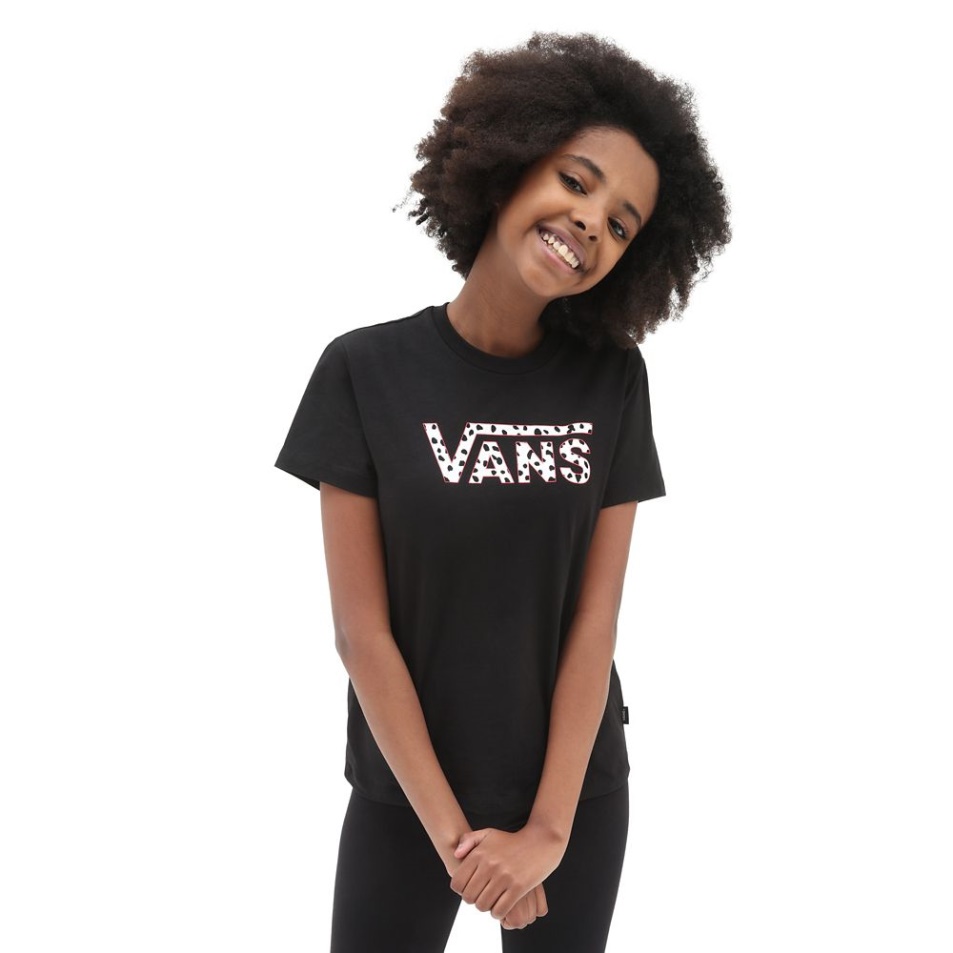 Vans Girls Dalmatian V Crew Póló (8-14 év) Fekete