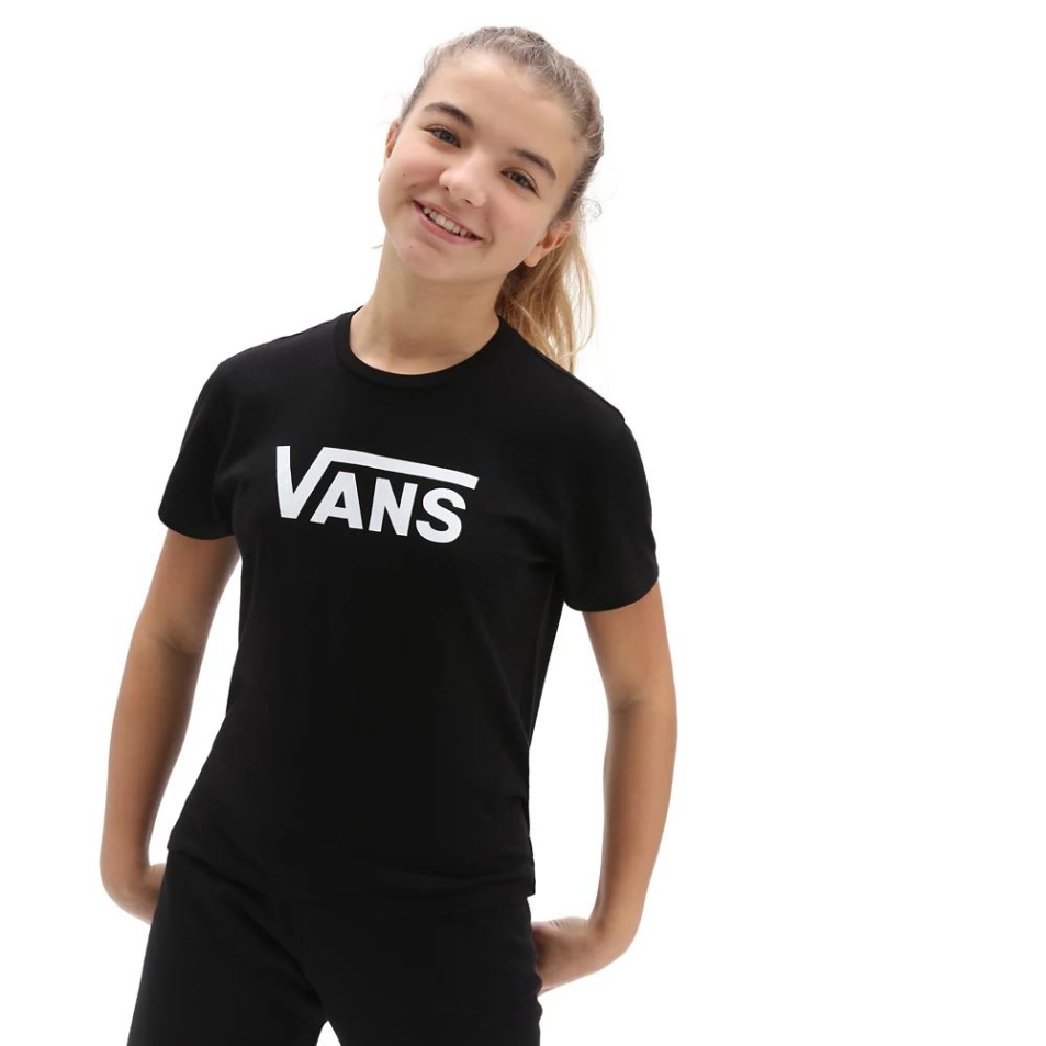 Vans Girls Flying V Crew Póló (8-14 év) Fekete