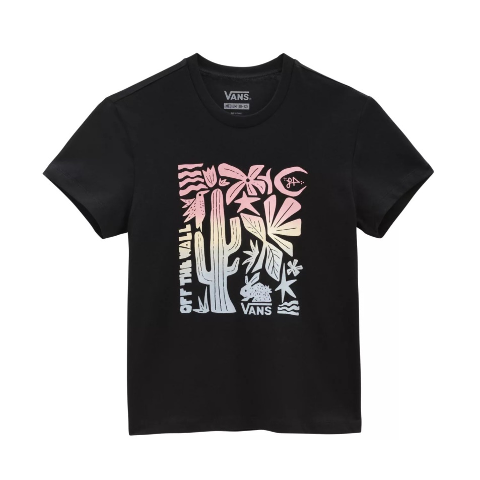 Vans Lányok Kis Lizzie Crew Póló (8-14 év) Fekete