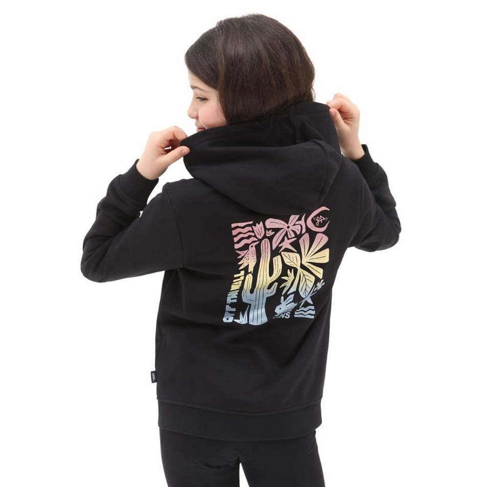 Vans Lányok Kis Lizzie Cipzáras Kapucnis Pulcsi (8-14 év) Fekete