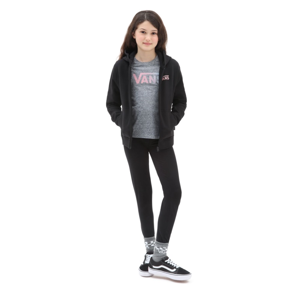 Vans Lányok Kis Lizzie Cipzáras Kapucnis Pulcsi (8-14 év) Fekete