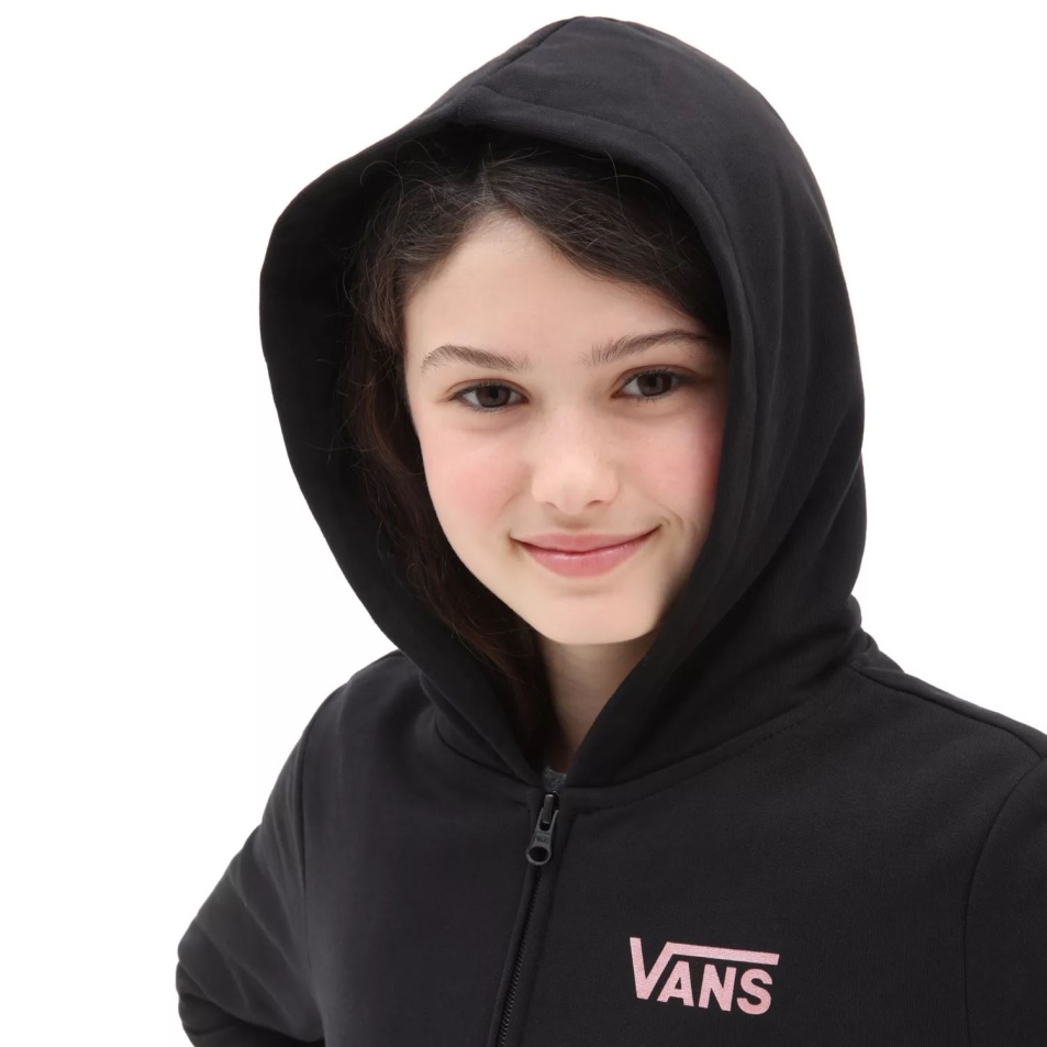 Vans Lányok Kis Lizzie Cipzáras Kapucnis Pulcsi (8-14 év) Fekete
