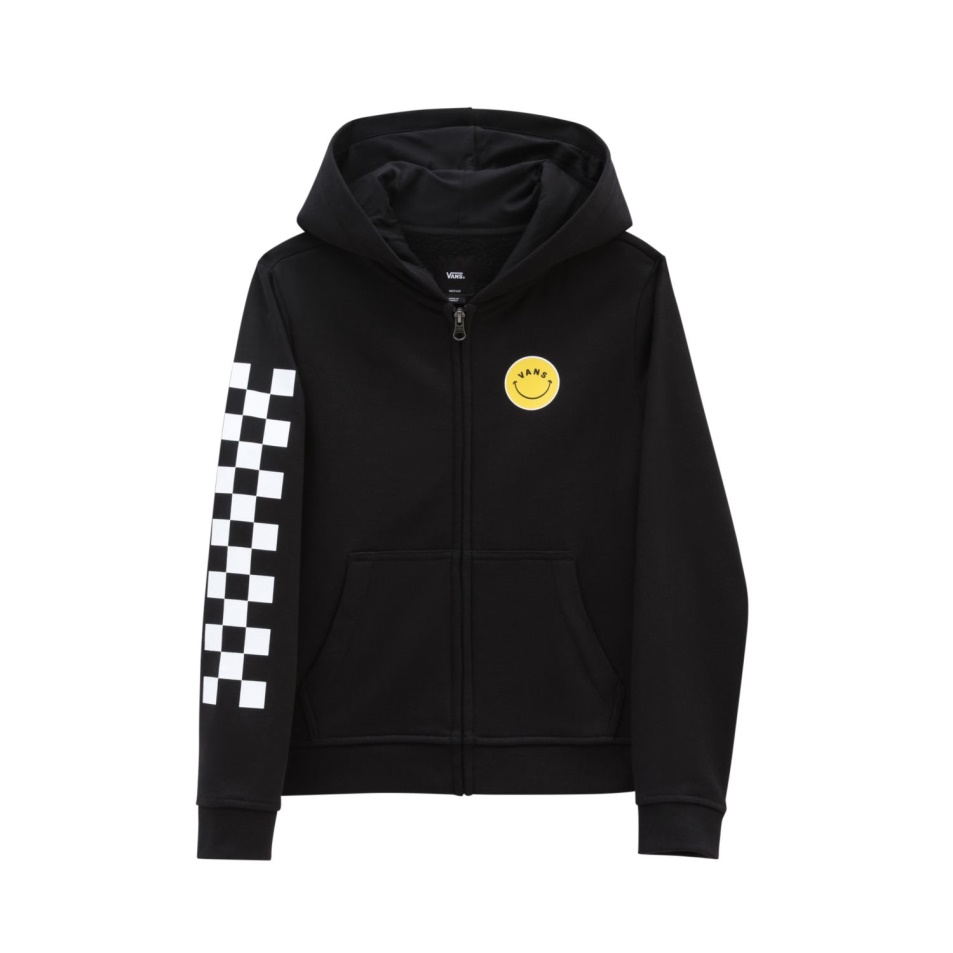 Vans Lányok Radikálisan Boldog Cipzáras Kapucnis Pulcsi (8-14 év) Fekete