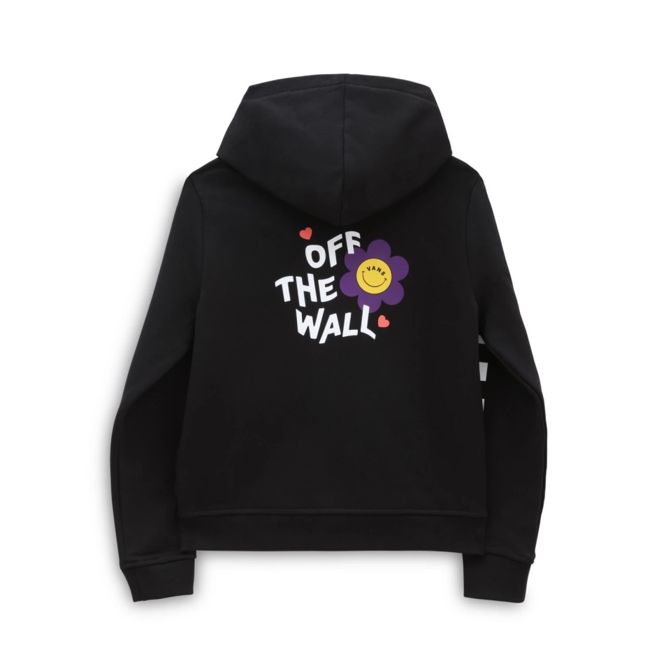 Vans Lányok Radikálisan Boldog Cipzáras Kapucnis Pulcsi (8-14 év) Fekete