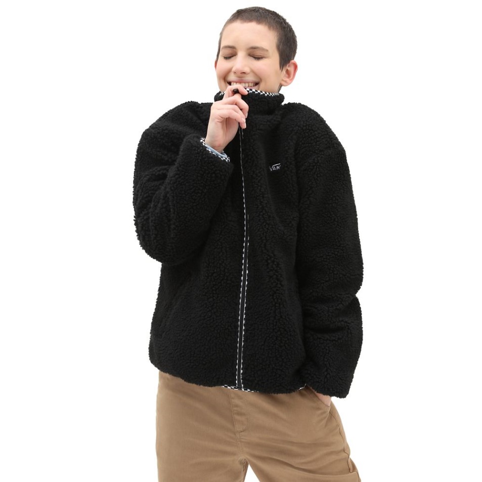 Vans Griffen Sherpa Cipzáros Kabát Fekete