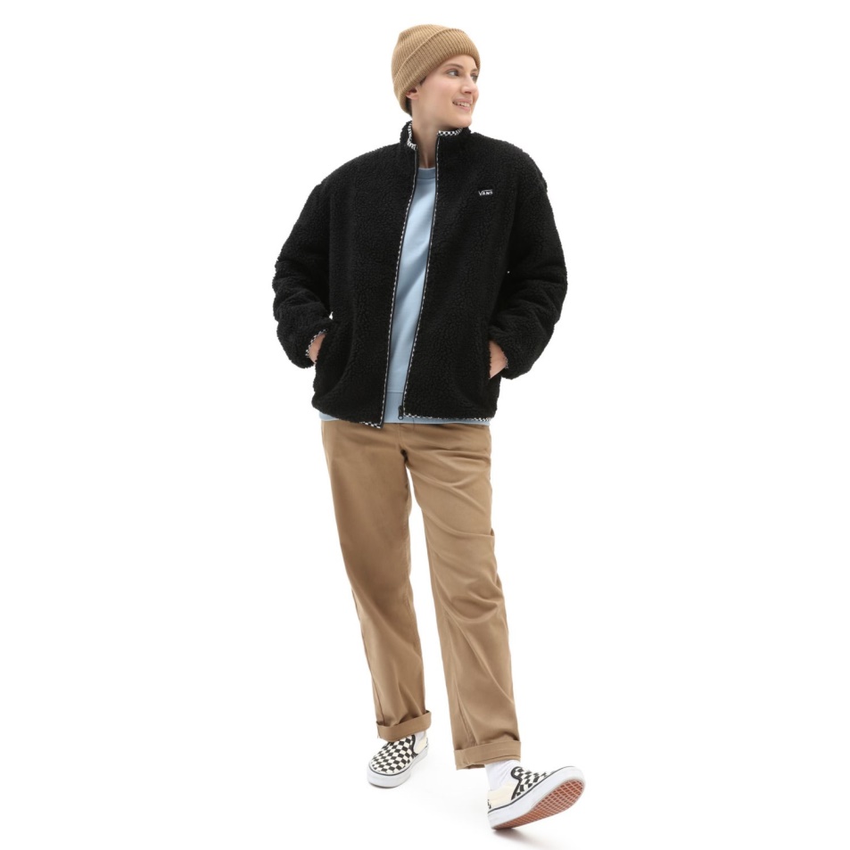 Vans Griffen Sherpa Cipzáros Kabát Fekete