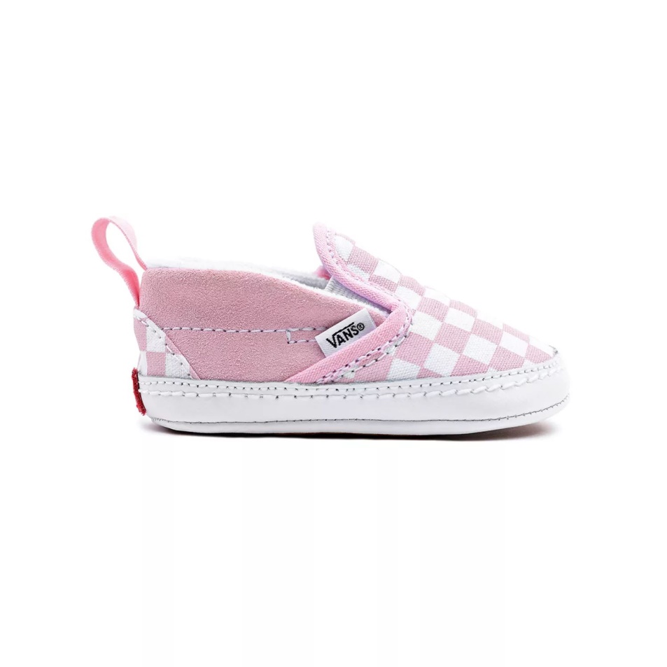 Furgonok Infant Checkerboard Slip-on V Kiságy Cipő (0-1 év) Rózsaszín