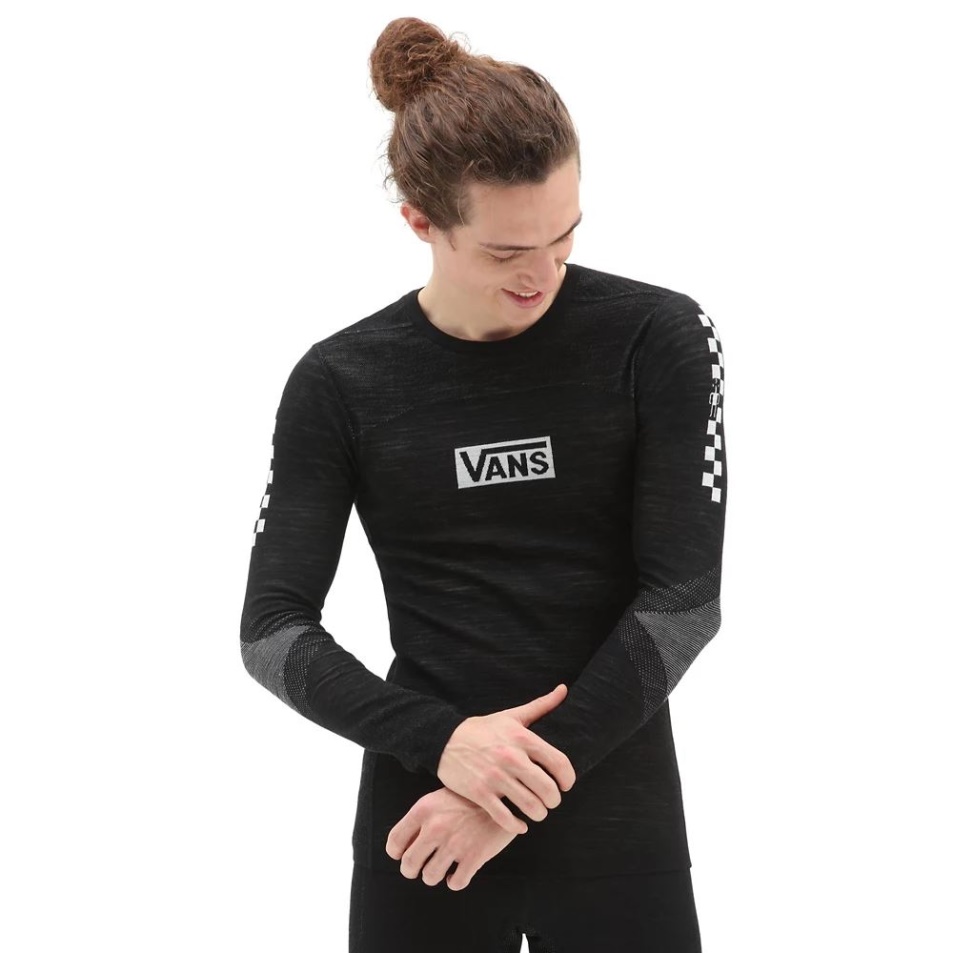 Vans Intraknit Merino Base Layer Crew Póló Fekete