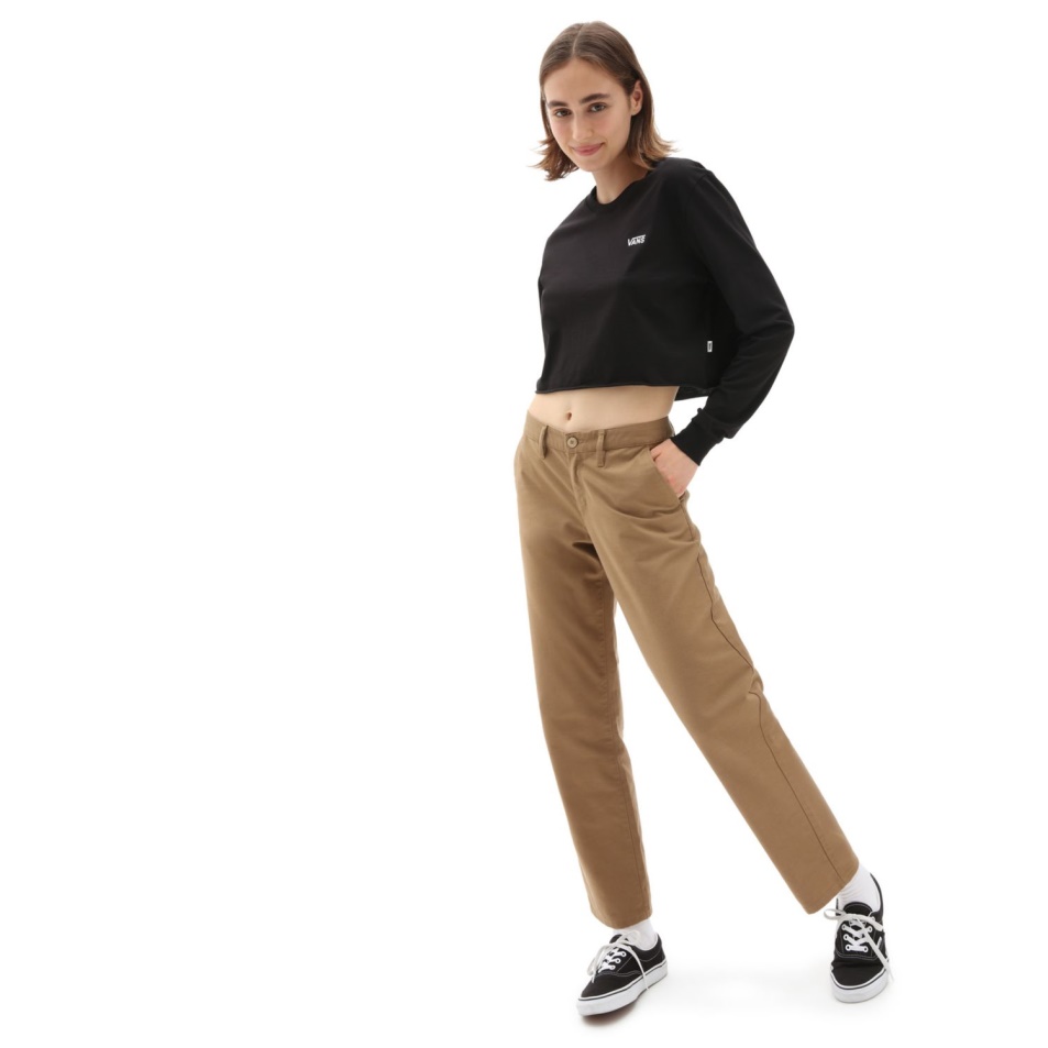 Vans Junior V Hosszú Ujjú Rövidített Póló Fekete