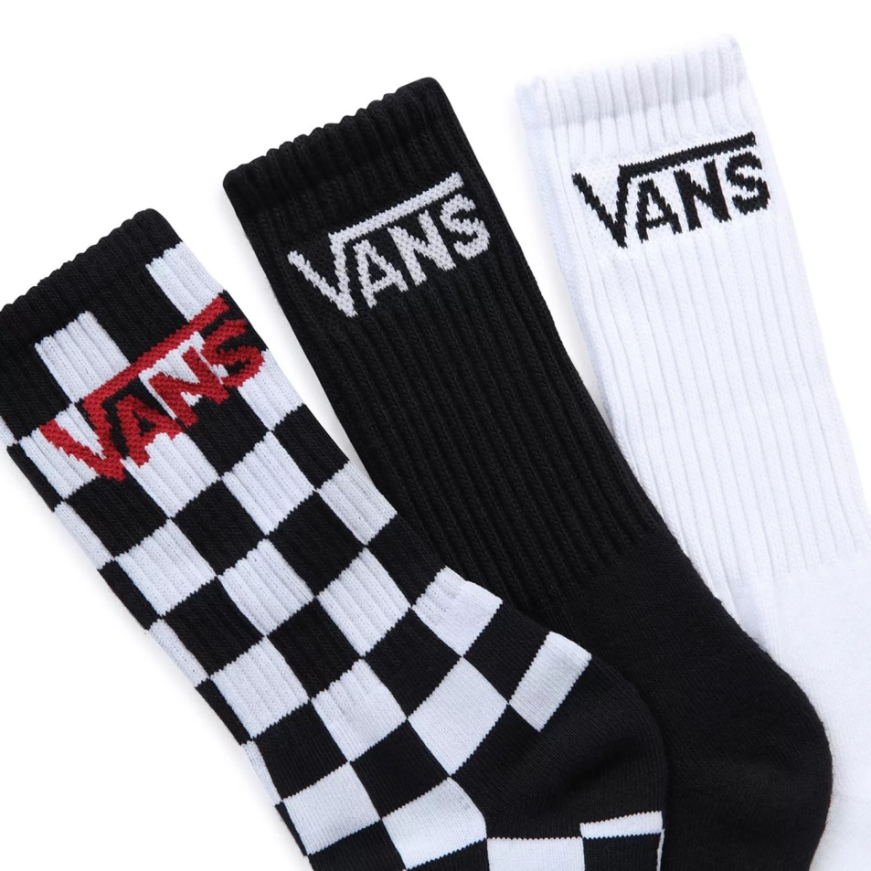 Vans Kids Classic Crew Zokni 1-6 (3 Pár) Fekete