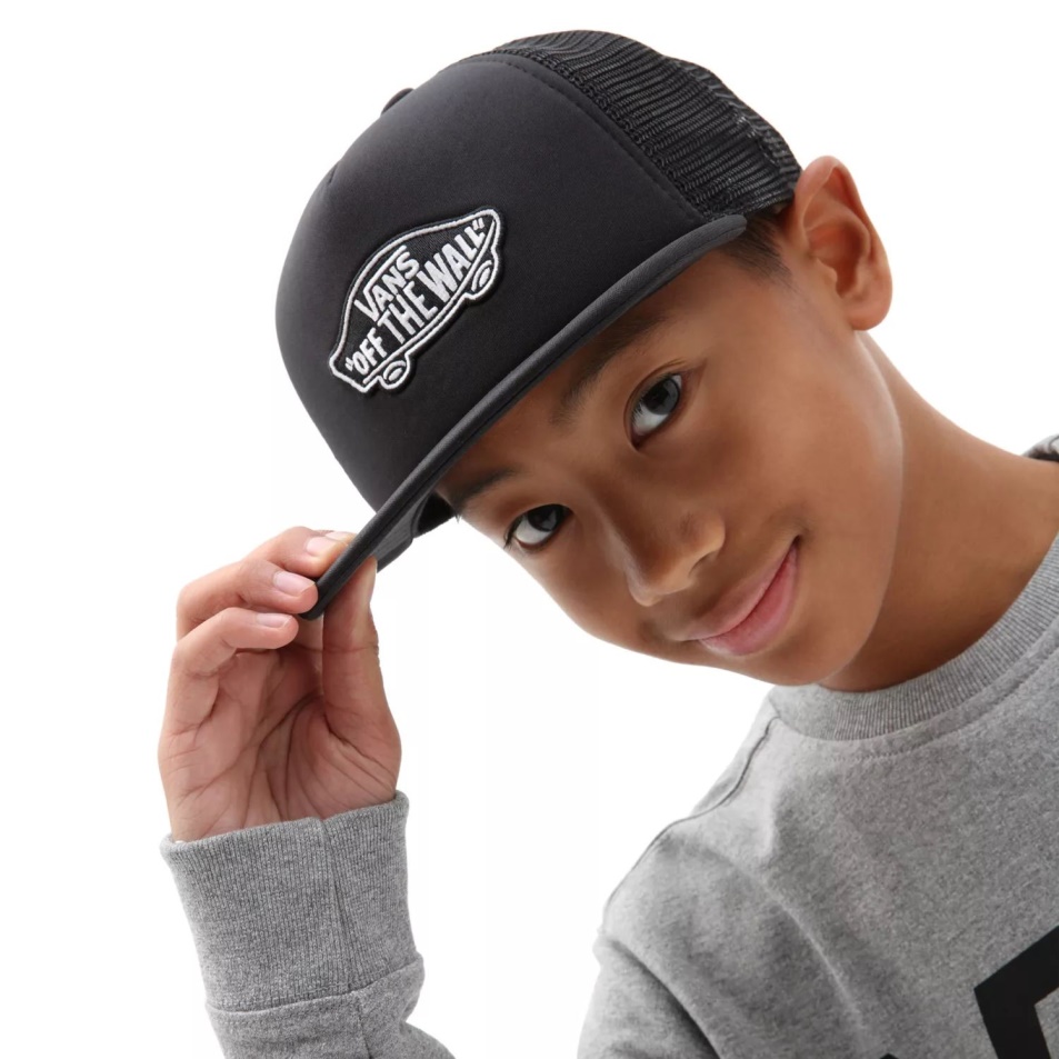 Furgonok Gyerek Klasszikus Patch Trucker Sapka (8-14 év) Fekete