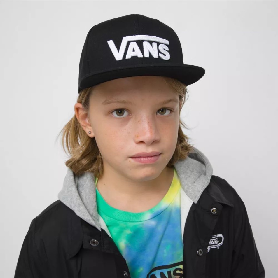 Vans Kids Drop V Snapback Sapka (8-14 év) Fekete-fehér