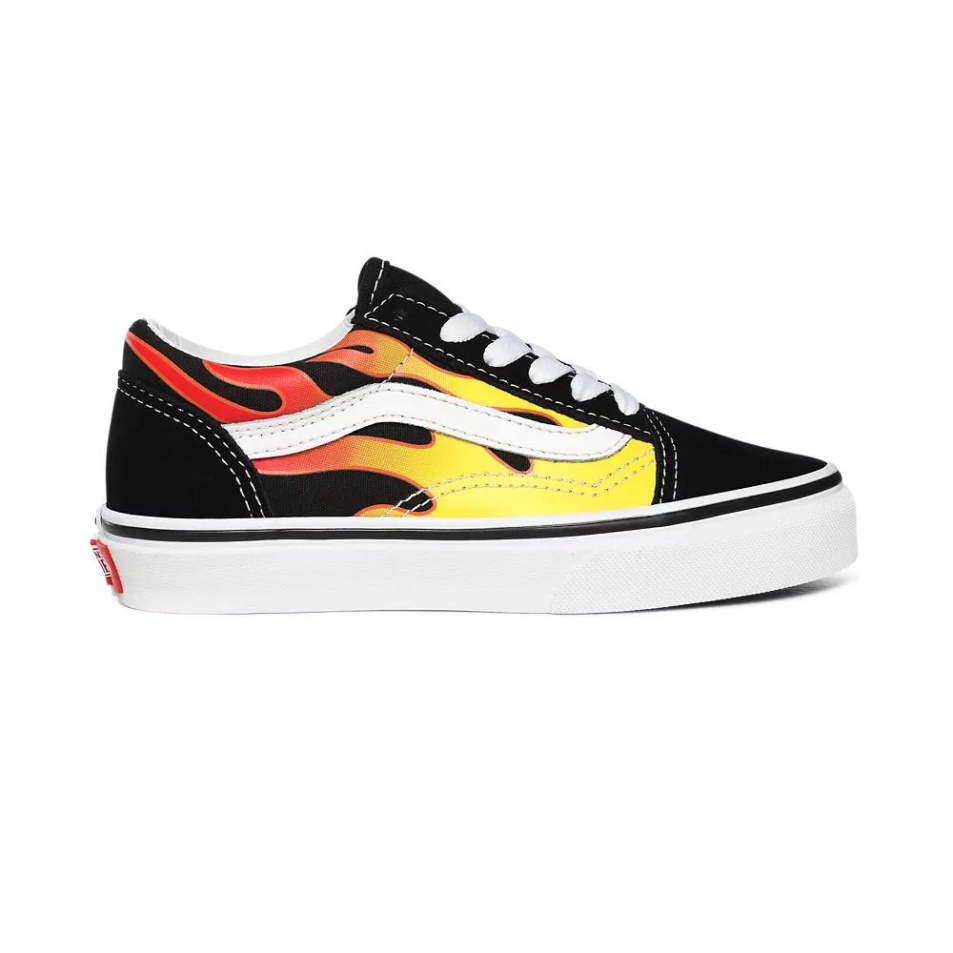 Furgonok Gyerek Flame Old Skool Cipő (4-8 év) Fekete