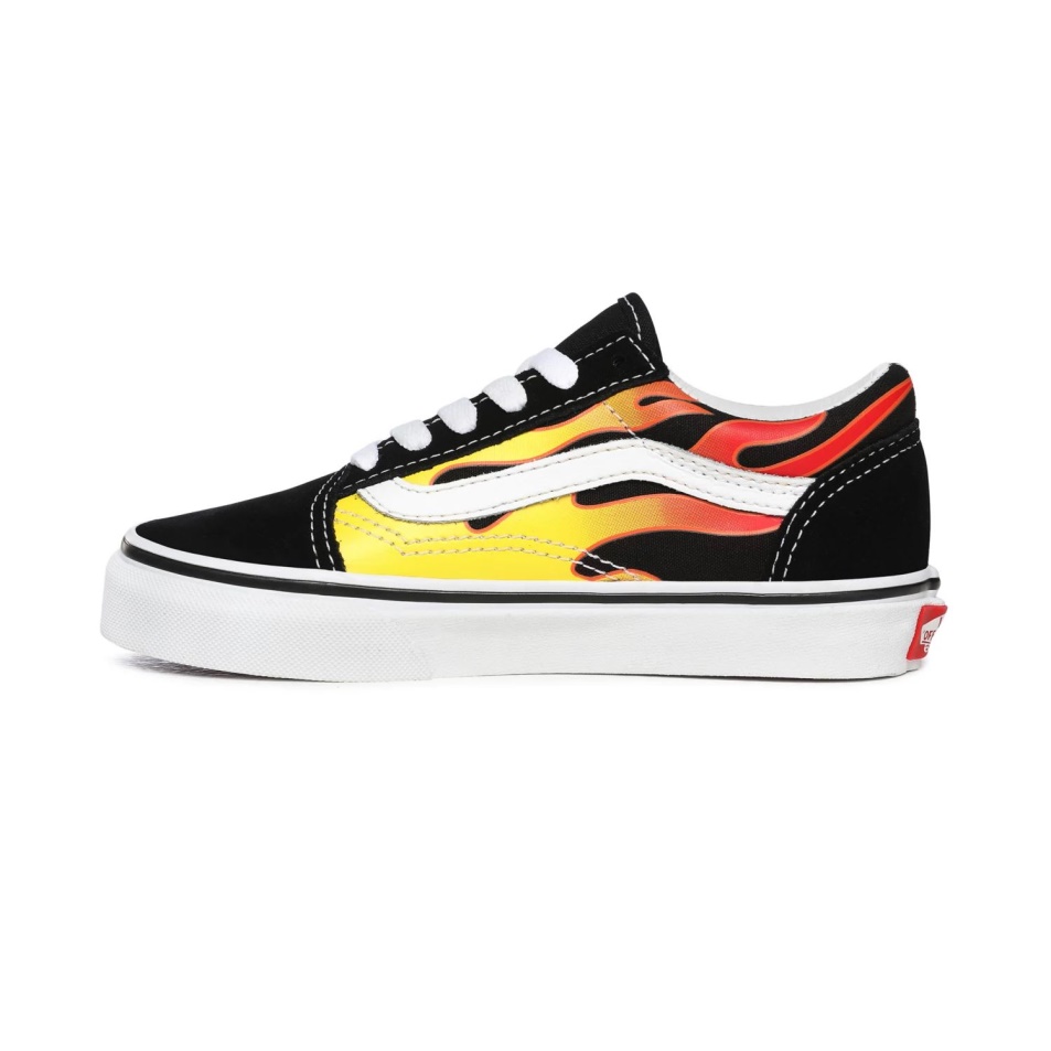 Furgonok Gyerek Flame Old Skool Cipő (4-8 év) Fekete