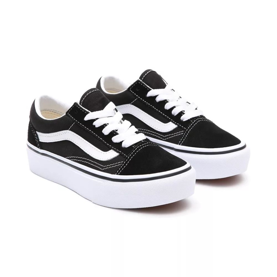 Vans Gyerek Old Skool Platform Cipő (4-8 év) Fekete