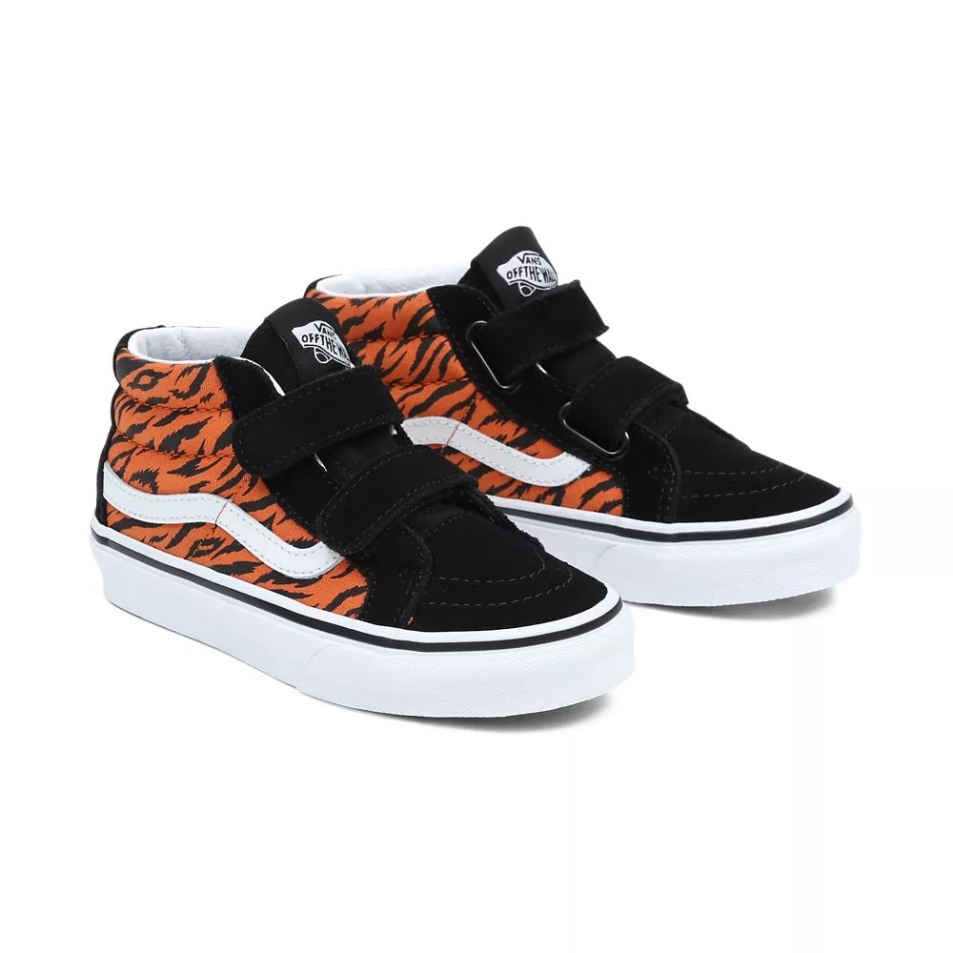 Vans Kids Sk8-mid Reissue V Cipő (4-8 év) Fekete-narancs