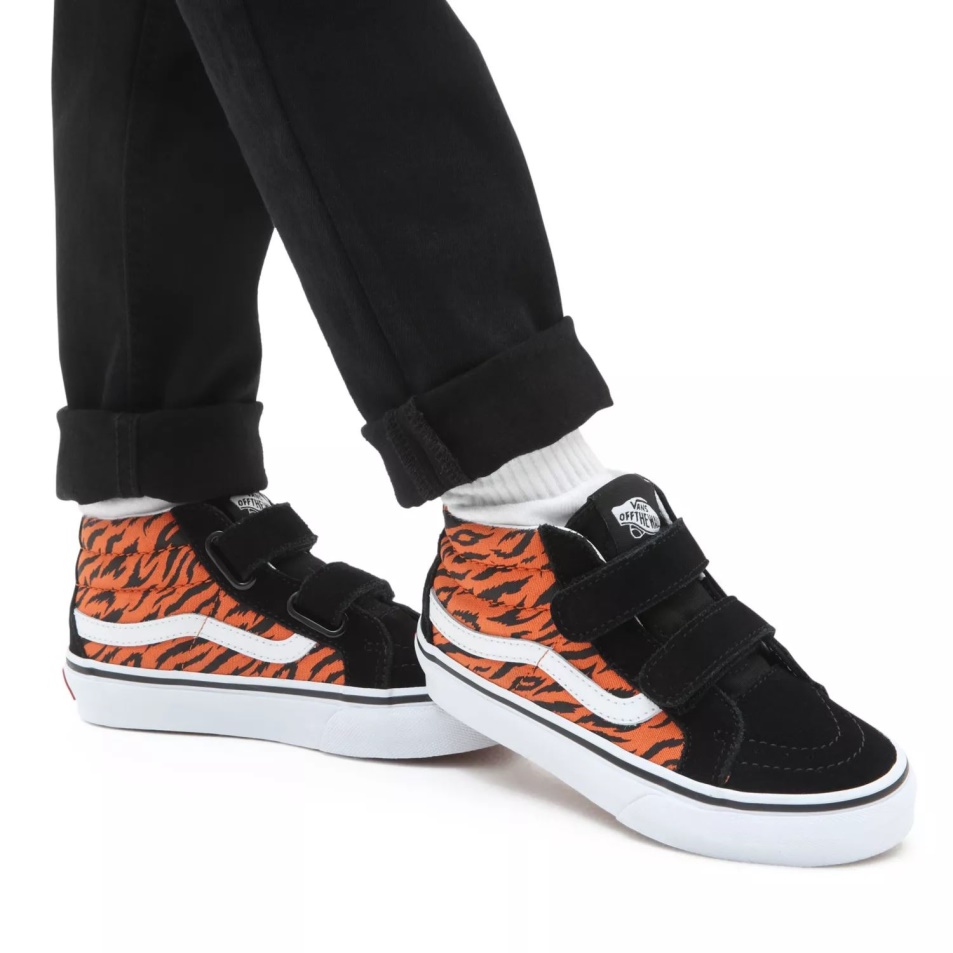 Vans Kids Sk8-mid Reissue V Cipő (4-8 év) Fekete-narancs