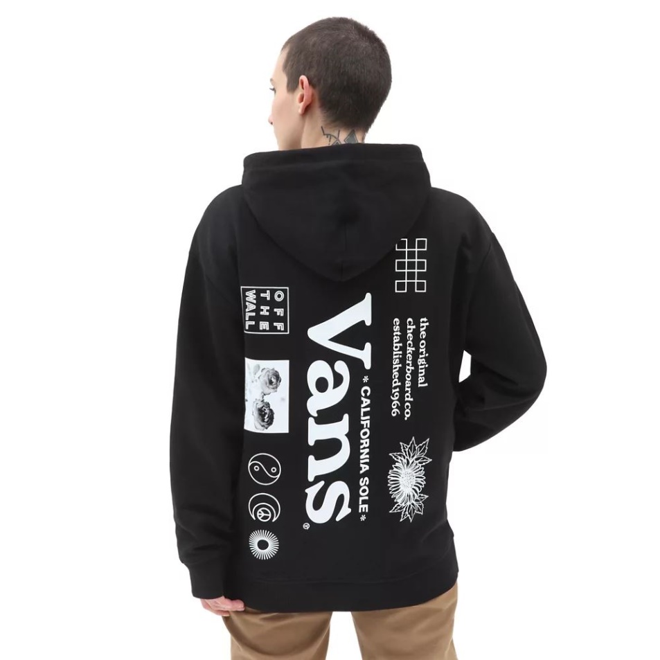 Vans Natural Os Pulóver Kapucnis Fekete
