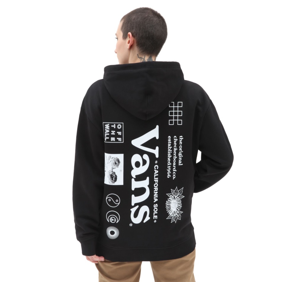 Vans Natural Os Pulóver Kapucnis Fekete