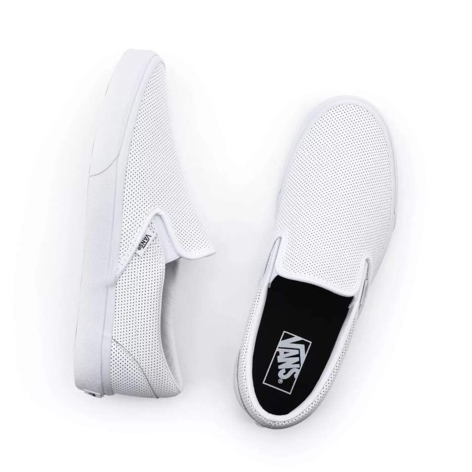 Vans Perf Bőr Klasszikus Bebújós Cipő Fehér