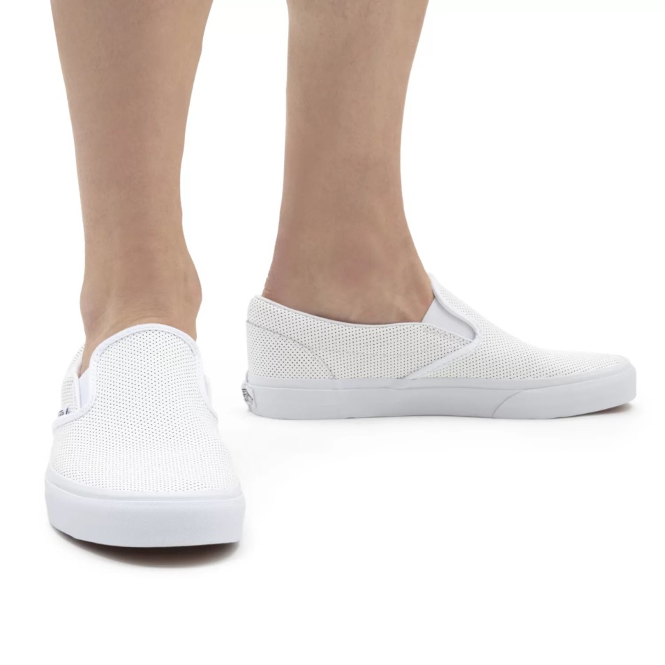 Vans Perf Bőr Klasszikus Bebújós Cipő Fehér