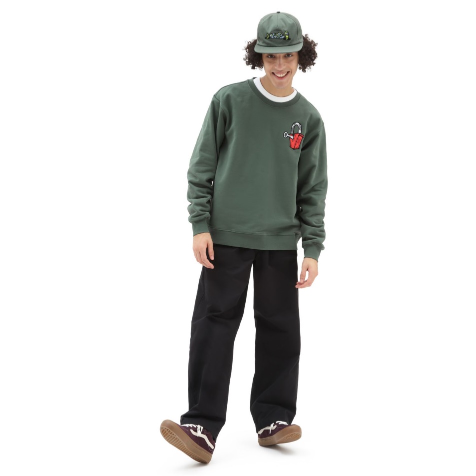 Vans Skate Classics Crew Pulóver Zöld