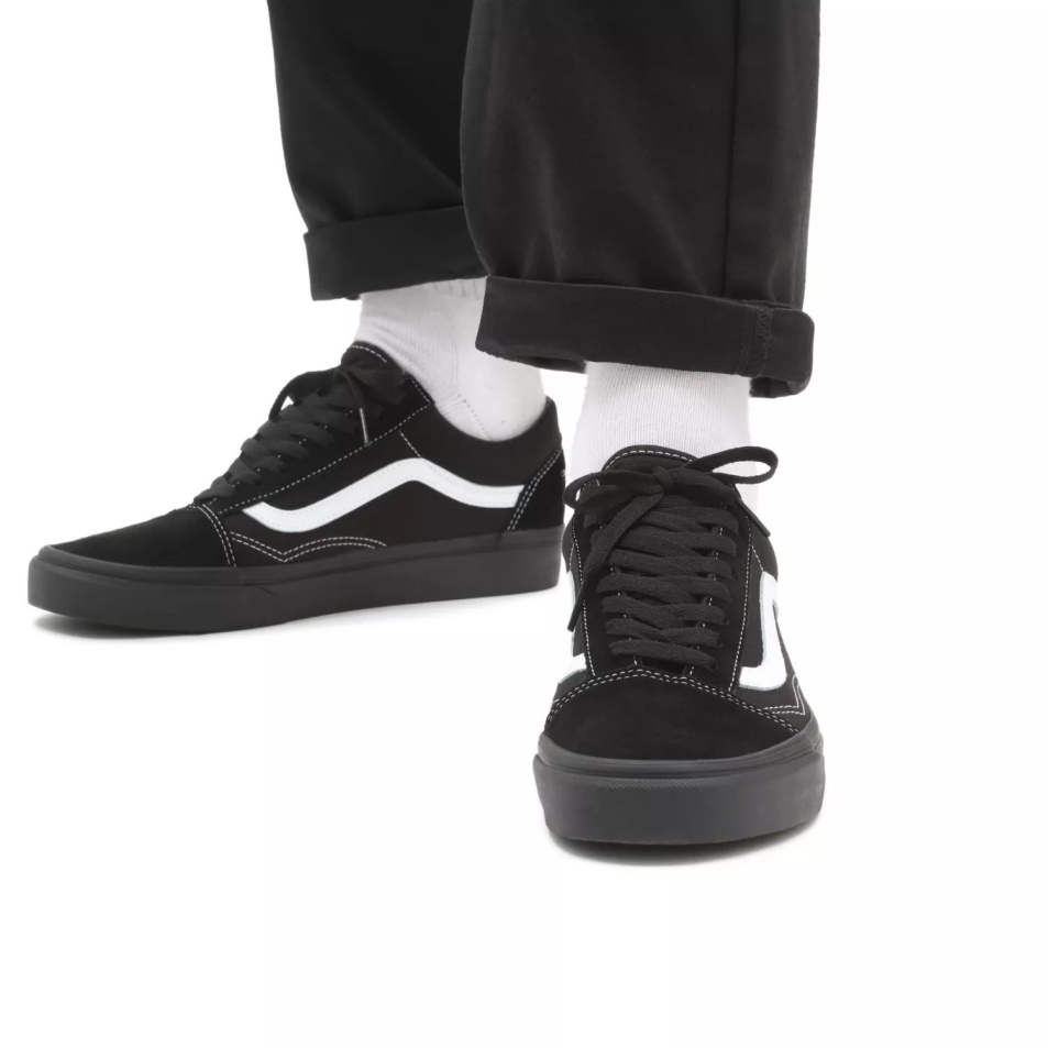 Vans Velúr/vászon Régi Skool Cipő Fekete